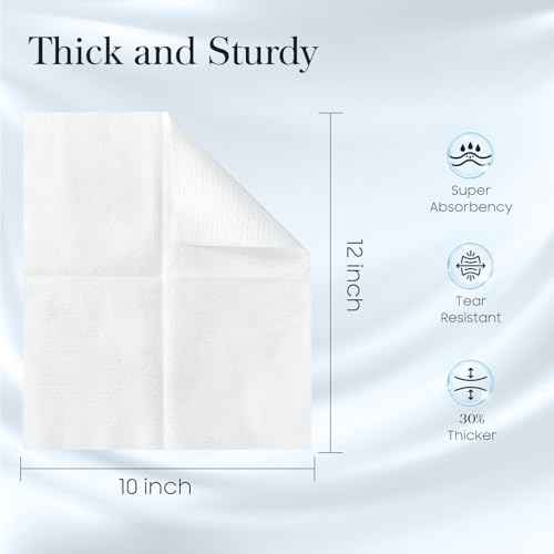 100 Count (2 Box) XL Disposable Face Towels 10¡± x 12¡±, 100% Viscose Fibre, Soft & Skin Friendly Face Towelettes Disposable, Facial Tissue Wipes for Women Cleansing