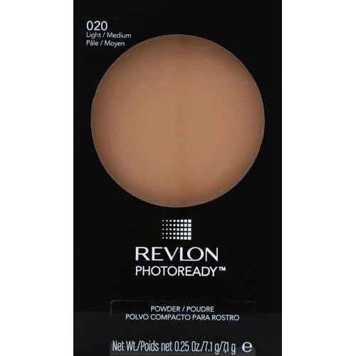 Revlon PhotoReady Blurring Face Powder Makeup, Longwear, Light-Medium Coverage with Flawless Finish, Shine & Oil-Free, 020 Light Medium, 0.25 oz