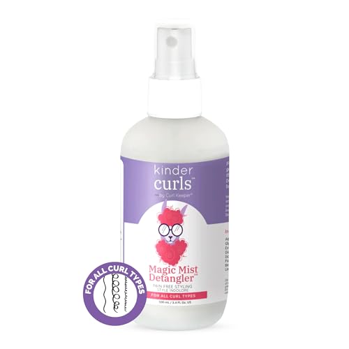 Curl Keeper Magic Mist Detangler Spray - Water-Based Leave-In Conditioner for Kids' Curly Hair, 3.4 Fl Oz