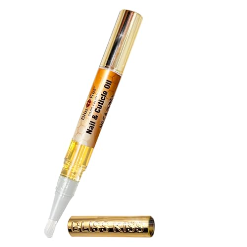 Bliss Kiss | 1 Candy Cane Fragrance | Nail Oil Cuticle Pen w/Vitamin E & Jojoba⏤Nail Strengthener Nail Growth Serum for Brittle Peeling Breaking Thin Nails