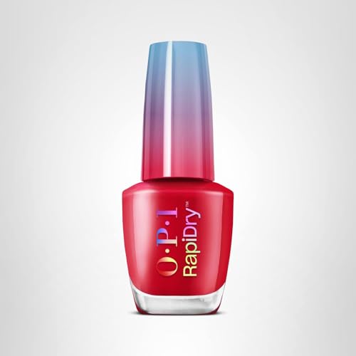 OPI RapiDry Secs Appeal | Opaque Bright Red Crème Quick Dry Nail Polish | Vegan, Smudge Proof, Fast Drying