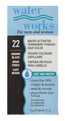 Water Works Permanent Powder Hair Color - #22 Brown Black .2 oz. (Pack of 2)