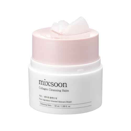 mixsoon Collagen Cleansing Balm Non-Greasy Soft Melting Lightweight Grinding Balm Hydrating Remover For Korean Glass Skin Care 1.69 Oz. / 50ml