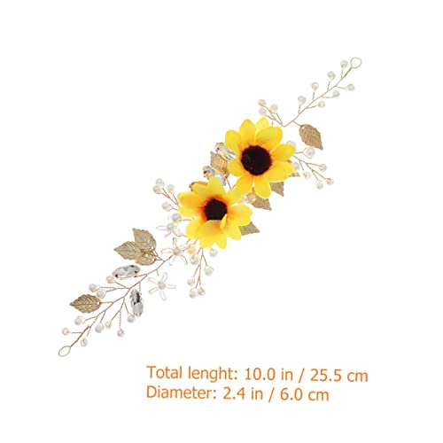 Beavorty Sunflower Headband Sun Flower Headband Hair Accessories Silk Cloth Bride Delicate Flowers Headband