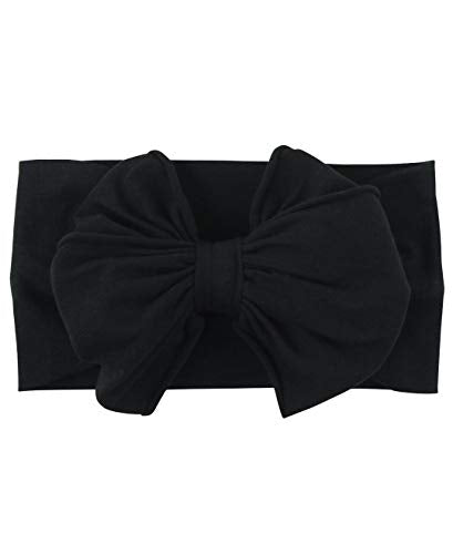 RuffleButts Black Big Bow Headband - One Size