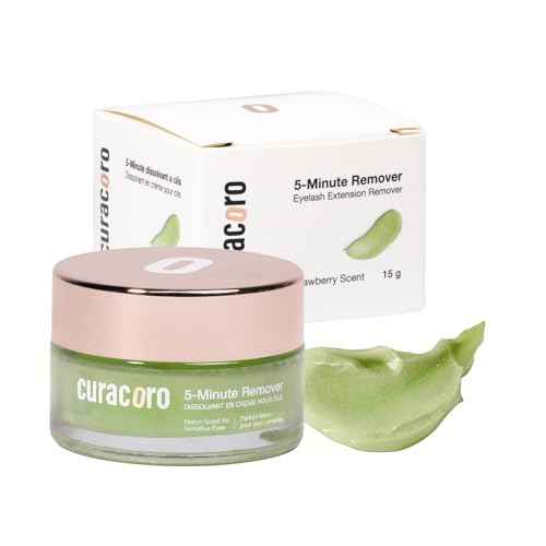 CURACORO Lash Cream Remover for Lash Extensions 15g, Dissolves Powerful Eyelash Extension Glue, Low Irritation Cream for Sensitive Skin (Melon Scent for Sensitive Eyes)