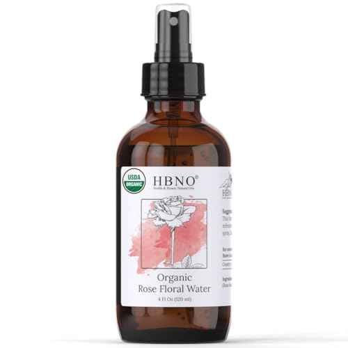 HBNO California Bottled Organic Rose Water for Face 4 fl oz (120ml) - USDA Certified Organic Rose Water Spray for Cleansing- Pure Rosewater for Hair - Rosewater Face Mist