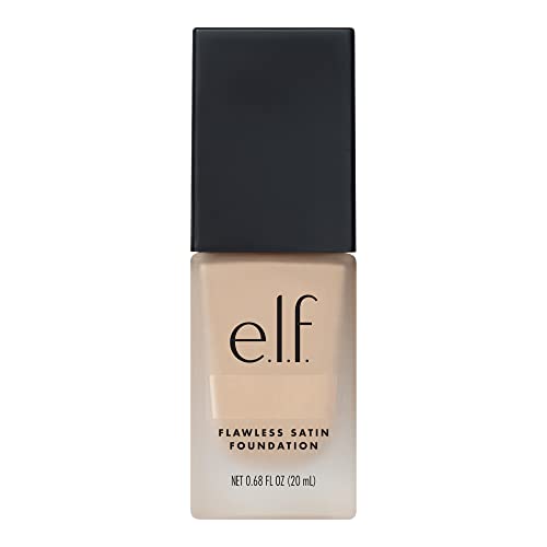 e.l.f. Flawless Satin Foundation, Lightweight & Medium Coverage, Semi-Matte Finish, Vegan & Cruelty-Free, Lily, 0.68 Fl Oz (20mL)