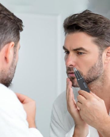 Skiennix Nose Hair Trimmer - Painless 3-in-1 Grooming Kit for Nose, Ear & Eyebrow Hair | Rechargeable & Waterproof