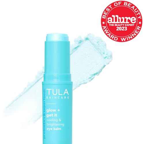 TULA Skin Care Eye Balm Glow & Get It - Dark Circle Treatment, Instantly Hydrate and Brighten Undereye Area, Portable and Perfect to Use On-the-go, 0.35 oz.