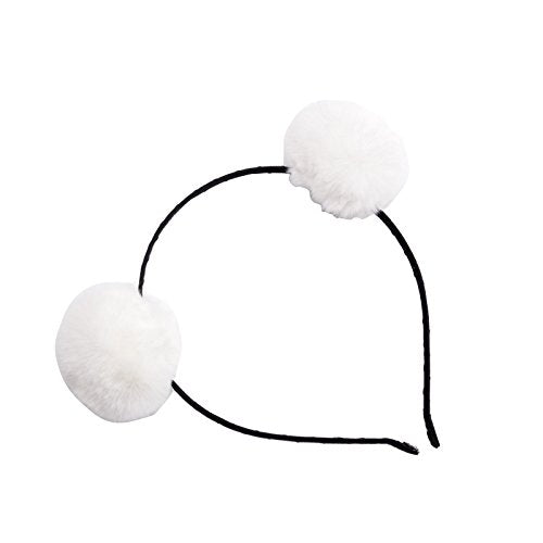 Headband Head Hoop Animal Pom Pom Style Cute fluffy Hairband for Girls Boys Costume (Set W)