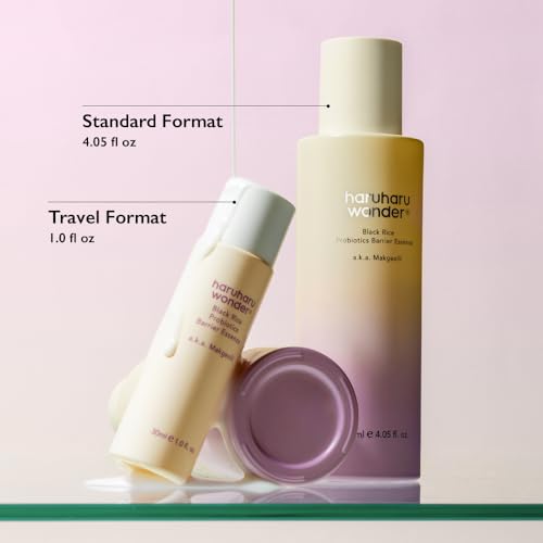 haruharu Wonder Black Rice Probiotics Barrier Essence 1.01 fl. oz., Travel Size Essence Toner to Strengthen Skin Barrier with Ceramides, Fermented Ingredients, Soothing, Moisturizing, Plumping