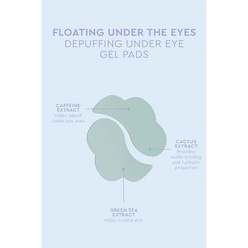 florence by mills Floating Under the Eyes Depuffing Gel Pads | Re-Energize Tired Under Eyes | Hydrating | Vegan & Cruelty-Free - 30 Pairs/60 count