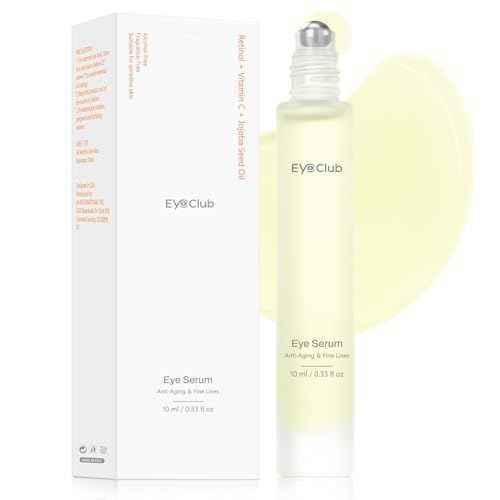 Retinol Under Eye Brightener Roller - Jojoba Oil Eye Serum with Roller Massage - Anti-Aging eye Treatment for Help Skin Barrier Repair, Reduce Fine Lines