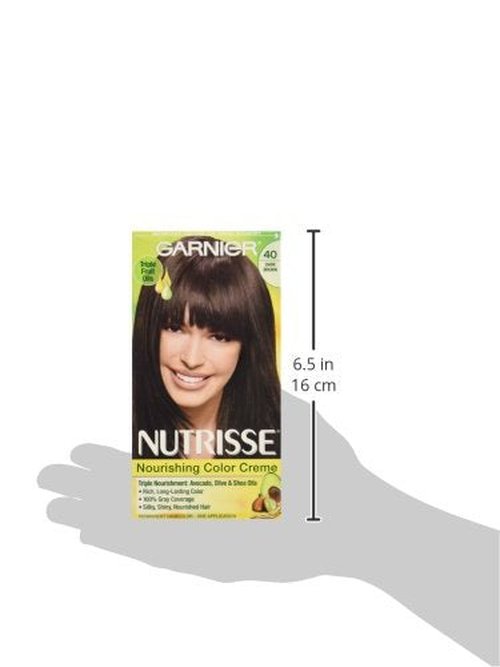 Garnier Nutrisse Ultra Crème Hair Color, Permanent Hair Dye with 100% Gray Coverage, Vegan & Cruelty-Free, 40 Dark Brown (Dark Chocolate), 2 Count