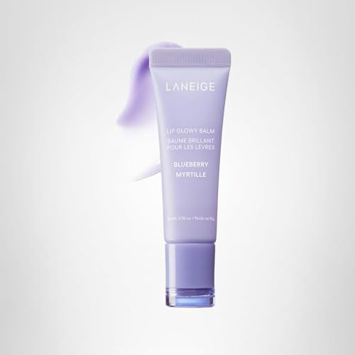 LANEIGE Lip Glowy Balm, Blueberry: Sheer Tinted Lip Moisturizer with Shea Butter, for Hydrating Shine & Soft Lips