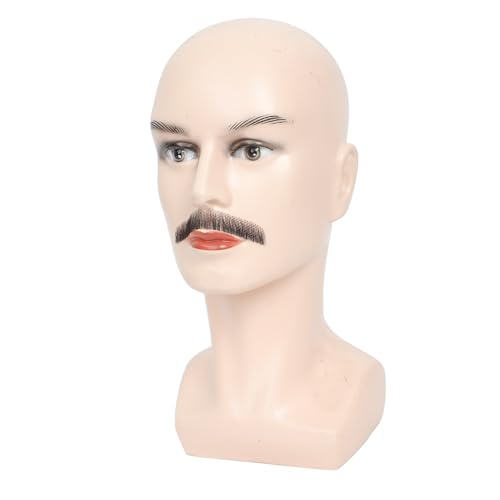 Parceria Fake Beard, Theatrical Grade Lace Backing Fake Mustache, Soft Human Hair Hand Knotted Men Adults Realistic Beard Costume for Holiday, Theater, Drama, Costume Parties and more (Black)