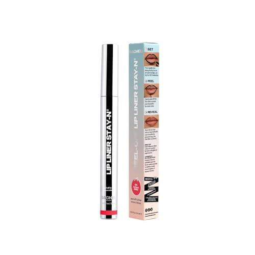 Sacheu Lip Liner STAY-N Peel Off Lip Stain — Long Lasting Waterproof Lip Tint with Hyaluronic Acid & Vitamin E — Transfer Proof Matte Finish, Vegan & Cruelty-Free (leftonRED)