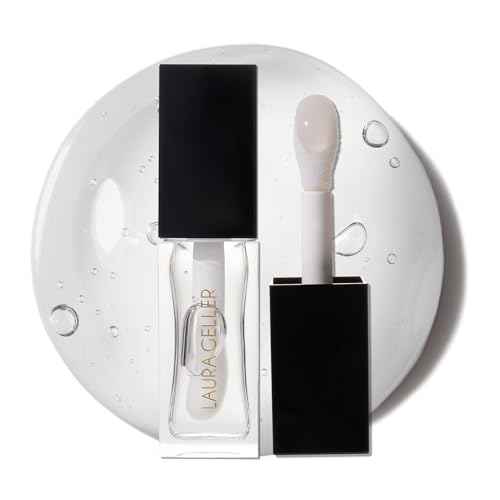LAURA GELLER NEW YORK Fine Shine Glossy Lip Oil, Glass Half Full - Hydrating Squalane - Clear Lip Gloss