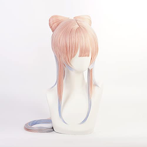 MoeLoli Sangonomiya Kokomi Cosplay wig for Genshin Impact Orange Mix Blue Wig for Kokomi wig, Costume Hair Wig for Halloween Party (Sangonomiya Kokomi)