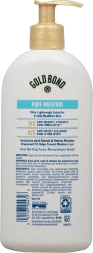 Gold Bond Pure Moisture Lotion, 14 oz., Ultra-lightweight Daily Body & Face Lotion for Dry Skin