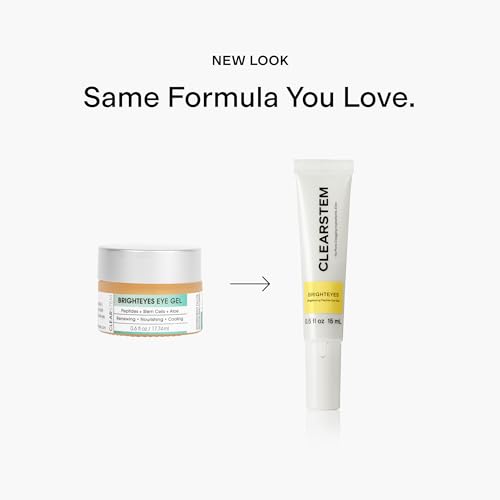 CLEARSTEM - BRIGHTEYES - Eye Gel - Nourishing Eye Cream - Lip Renewal - Cooling Gel - Stem Cells Blend - Peptides, Collagen, Aloe Vera - Gluten Free - Beauty, Self Care, Skin Care - 0.6 fl oz