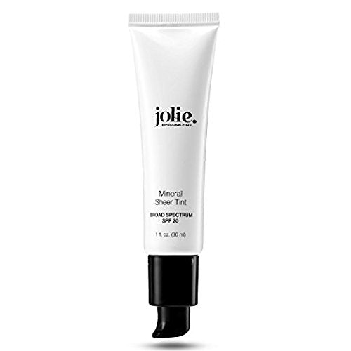 Jolie Mineral Sheer Tint SPF 20 - Oil-Free Tinted Moisturizer for Hydration & Coverage | Vegan (Sun Glow)