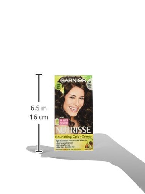 Garnier Nutrisse Ultra Crème Hair Color, Permanent Hair Dye with 100% Gray Coverage, Vegan & Cruelty-Free, 33 Darkest Golden Brown (Caramel Fudge), 2 Count