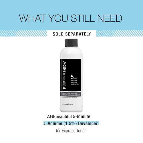 AGE beautiful Clear Shine Demi Liqui-Creme 5-Minute Toner | Brightens Gray Hair for Glossy, Brilliant Shine | Professional Salon Color