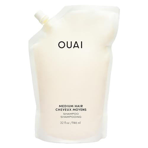 OUAI Fine Hair Shampoo - Biotin Thickening Shampoo for Flat, Thin Hair - Volumizing & Strengthening Keratin & Chia Seed Oil for Women & Men - Lightweight, Color-Safe, Sulfate Free, 10 Oz