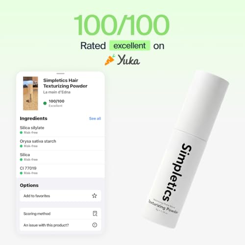 Simpletics Texturizing Powder - All Natural, 4 Ingredient Nourishing Formula with Rice Starch - Chemical Free - Gives Volumized, Texturized, Matte Finish to Men & Women