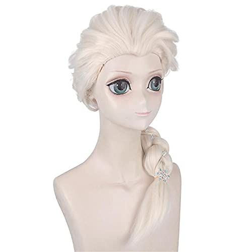 Women's Long Blonde Braided Elsa Wig Halloween Cosplay Wig Costume Party (For Adults)