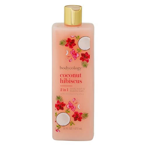 Bodycology Coconut Hibiscus Moisturizing Body Wash for Women, 16 Ounce