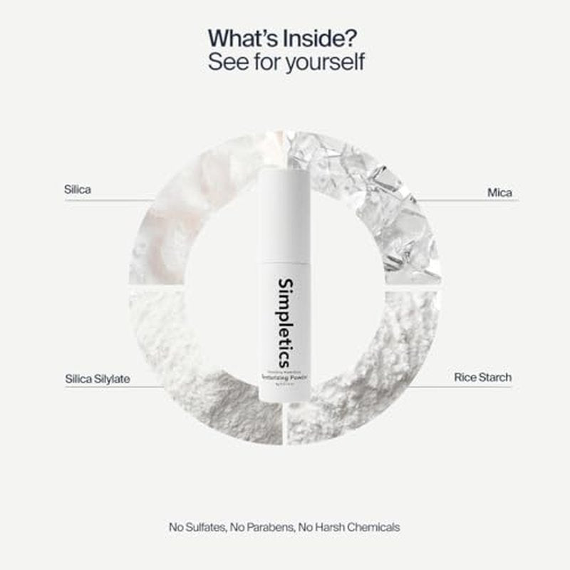 Simpletics Texturizing Powder - All Natural, 4 Ingredient Nourishing Formula with Rice Starch - Chemical Free - Gives Volumized, Texturized, Matte Finish to Men & Women