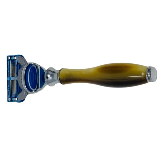 G.B.S 5 Blade Razor with Classic Horn Handle Christmas Gift Stocking Stuffer For Men