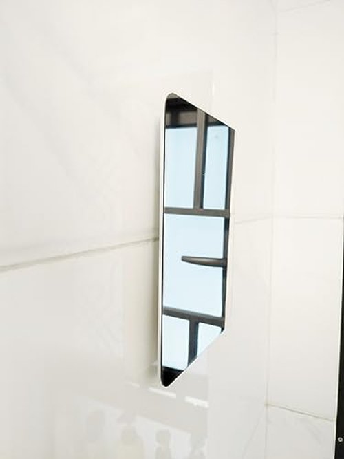 Shower Mirror Fogless Shaving with Razor Holder for Shower, Anti Fog Shower Mirror & includes 2 Razor Hooks & 2 Mirror Hooks, Easy Install & Unbreakable, Mirror for Shower Wall(Small 6.8x5.2in)