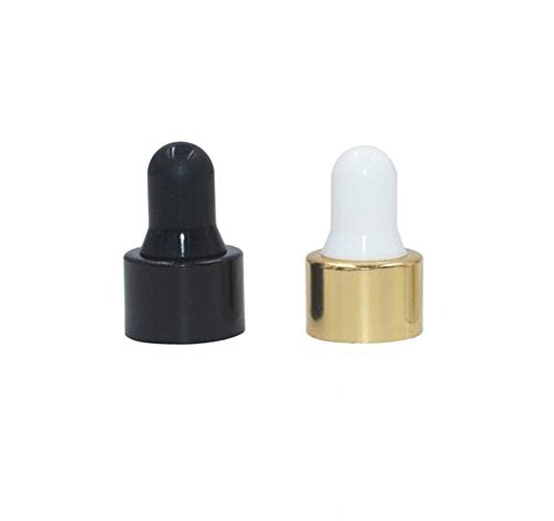 Wresty 2ml(5/8 Dram) Small Mini 15 Pcs Clear Glass Dropper Bottles Essential Oil Vials Travel Refillable DIY Cosmetic Sample Container Liquid Perfume Eye Droppers Bottle (black cap)