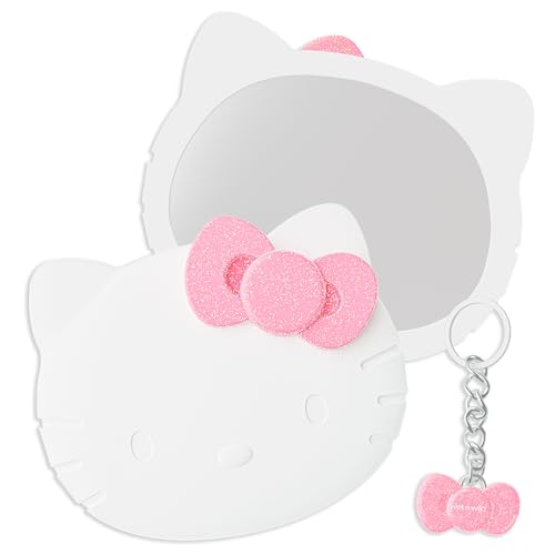 wet n wild Hello Kitty Collection, Mirror & Pink Bow Keychain Duo, Comfort-Grip Handle, Versatile & Portable Hand Mirror