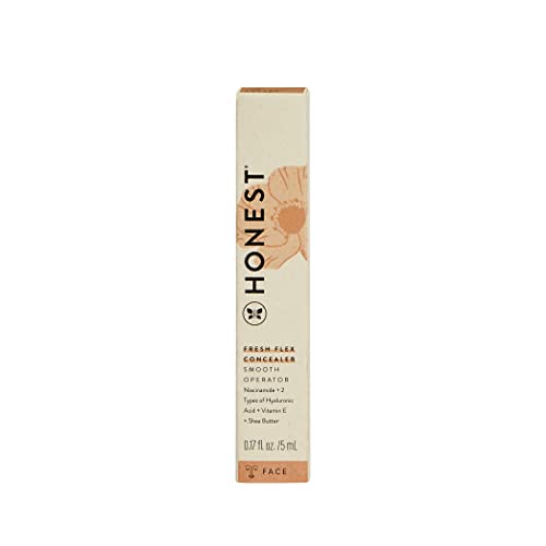 Honest Beauty Fresh Flex Concealer with Niacinamide + Vitamin E + Hyaluronic Acid | Vegan + Cruelty free | Toffee, 0.17 fl oz