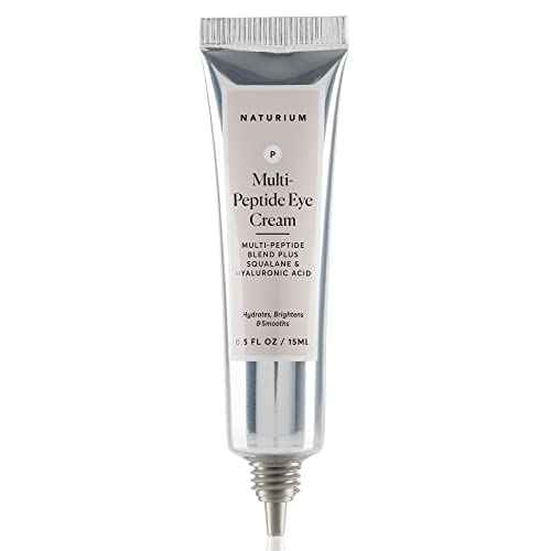 Naturium Multi-Peptide Eye Cream, Smoothing & Anti-Aging Skincare, with Squalene & Hyaluronic Acid, 0.5 oz