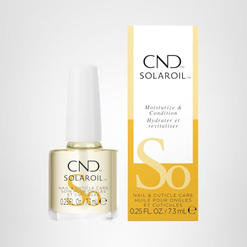 CND SolarOil Cuticle Oil, Natural Blend Of Jojoba, Vitamin E, Rice Bran and Sweet Almond Oils, Moisturizes and Conditions Skin, 0.25 fl oz