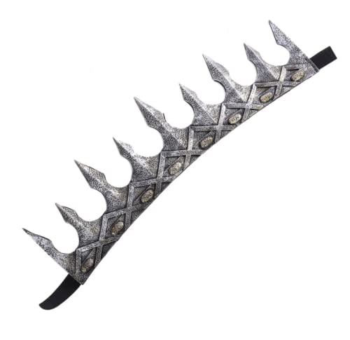 LEEMASING Antique King Medieval Headband Men Headdress Party Favors Halloween For Wedding Birthday Party Babyshower Pageant (Silver)