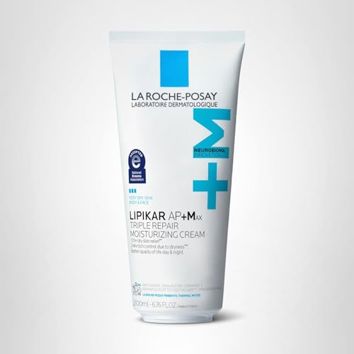La Roche-Posay Lipikar AP+MAX Triple Repair Moisturizing Body Cream | Face & Body Lotion for Dry Skin with Shea Butter & Niacinamide | Gentle Moisturizer for Very Dry, Rough & Sensitive Skin, 200ml
