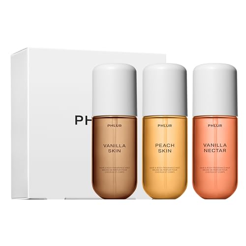 PHLUR Paradise Skin Hair and Body Mist Set ($78 Value) - Travel Size Fragrance Trio Gift Set (3 x 3 fl oz)