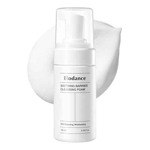 BIODANCE Soothing Barrier Cleansing Foam, Micro Bubble Foam, Gentle & Mild Face Cleanser | 4.06 fl.oz, 120ml