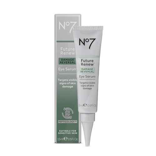No7 Future Renew Damage Reversal Eye Serum - Nourishing Under Eye Serum for Sun Damaged Skin Repair, Fine Lines & Wrinkles, and Uneven Texture - Suitable for Sensitive Skin (0.5 Fl Oz)
