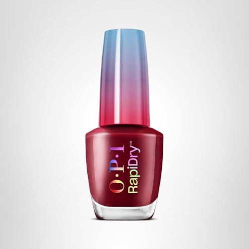OPI RapiDry Skip a Beet | Opaque Dark Red Crème Quick Dry Nail Polish | Vegan, Smudge Proof, Fast Drying