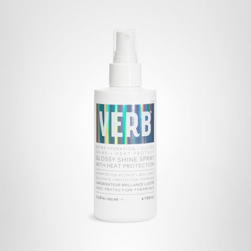 VERB Glossy Shine Spray, 6.5 fl oz - Moisturizing Heat Protection Hair Spray - Adds High Shine and Primes for Styling - Vegan, No Parabens or Harmful Sulfates