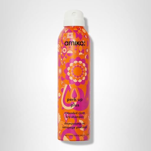 amika perk up plus extended clean dry shampoo, 5.3oz | revitalizes roots + boosts time between washes with no residue or build up | for all hair types