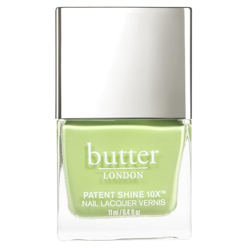butter LONDON Patent Shine 10X Nail Lacquer Polish, Garden Party (Pastel Green) - Gel-Like Finish & Chip-Resistant Nail Lacquer Helps Protects & Strengthens Nails - Vegan & Cruelty-Free (0.4 Fl Oz)